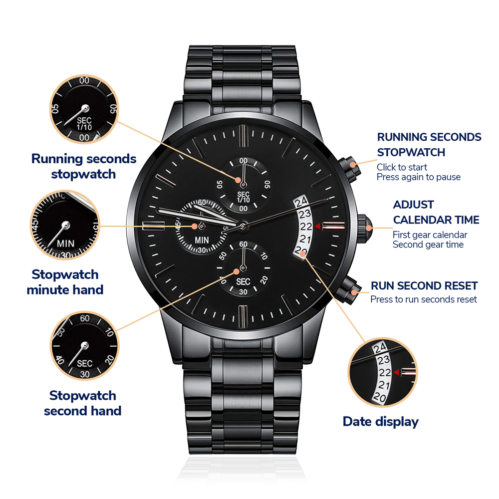 Men's Engraved Chronograph Watch – Blessed Is the One (Psalm 1:1-3 NIV)