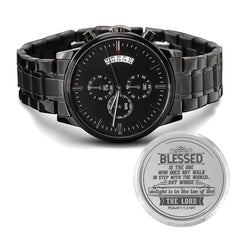 Men's Engraved Chronograph Watch – Blessed Is the One (Psalm 1:1-3 NIV)