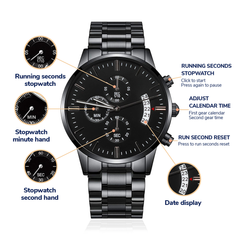 Men's Engraved Chronograph Watch – Blessed Is the One (Psalm 1:1-3 NIV)