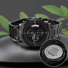 Men's Engraved Chronograph Watch – Blessed Is the One (Psalm 1:1-3 NIV)