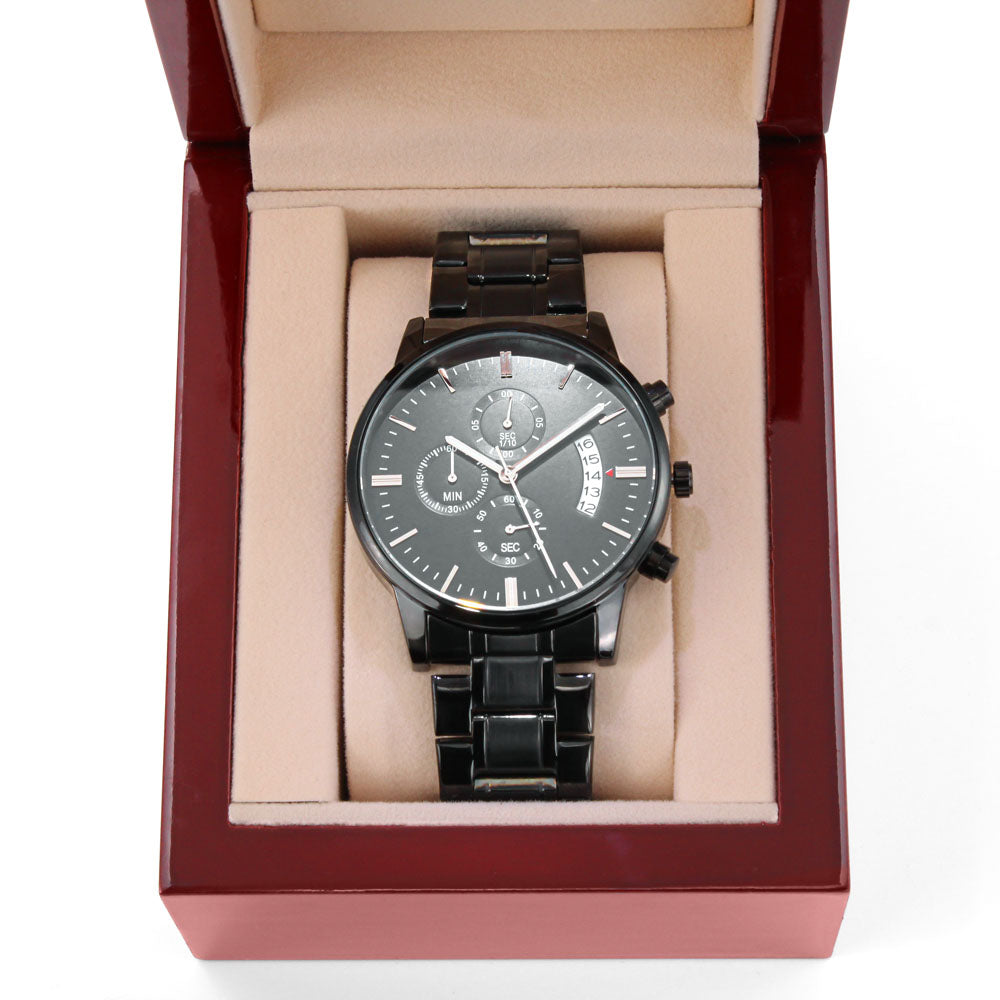 Men's Engraved Chronograph Watch – Blessed Is the One (Psalm 1:1-3 NIV)