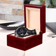Men's Engraved Chronograph Watch – Blessed Is the One (Psalm 1:1-3 NIV)