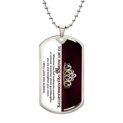 Dog Tag Necklace - My Badass Granddaughter