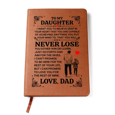 Leather Journal - To My Daughter Promise