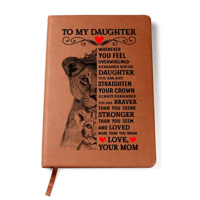 Leather Journal - To My Daughter Lion Crown