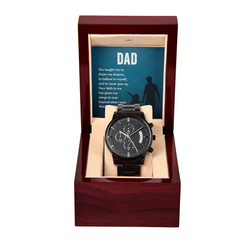 Dad You Taught Me - Personalised Black Chronograph Watch