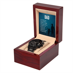 Dad You Taught Me - Personalised Black Chronograph Watch