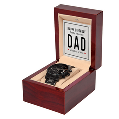 Happy Birthday Dad - Personalised Black Chronograph Watch