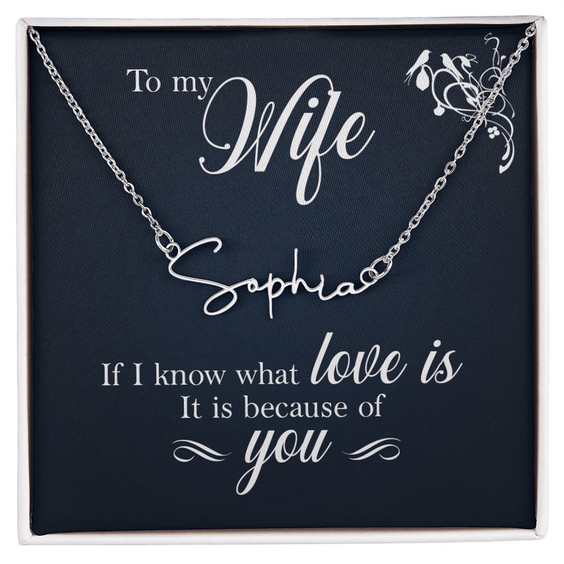 To My Wife - Signature Name Necklace – Personalised