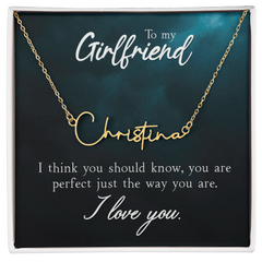 To My Girlfriend - Signature Name Necklace – Personalised