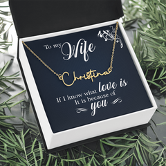 To My Wife - Signature Name Necklace – Personalised