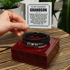 Men's Love You Forever Bracelet – To My Grandson, You Fill the Pages of My Life
