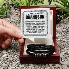 Men's Love You Forever Bracelet – To My Grandson, You Fill the Pages of My Life