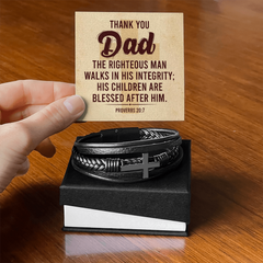 Men's Cross Bracelet – Thank You Dad, Righteous Man