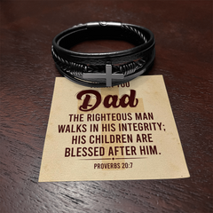 Men's Cross Bracelet – Thank You Dad, Righteous Man