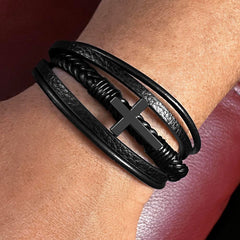 Men's Cross Bracelet – Thank You Dad, Righteous Man