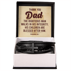 Men's Cross Bracelet – Thank You Dad, Righteous Man