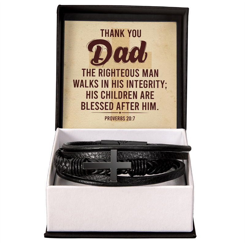 Men's Cross Bracelet – Thank You Dad, Righteous Man