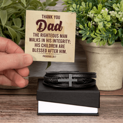 Men's Cross Bracelet – Thank You Dad, Righteous Man