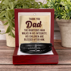 Men's Cross Bracelet – Thank You Dad, Righteous Man