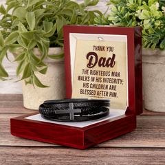 Men's Cross Bracelet – Thank You Dad, Righteous Man