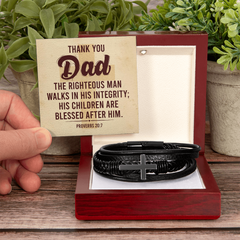 Men's Cross Bracelet – Thank You Dad, Righteous Man