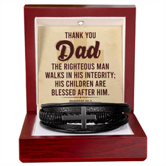 Men's Cross Bracelet – Thank You Dad, Righteous Man